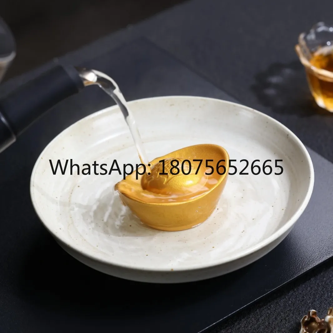Color-changing tea pet ornaments bring in wealth and treasure creative small yuanbao tea table decoration