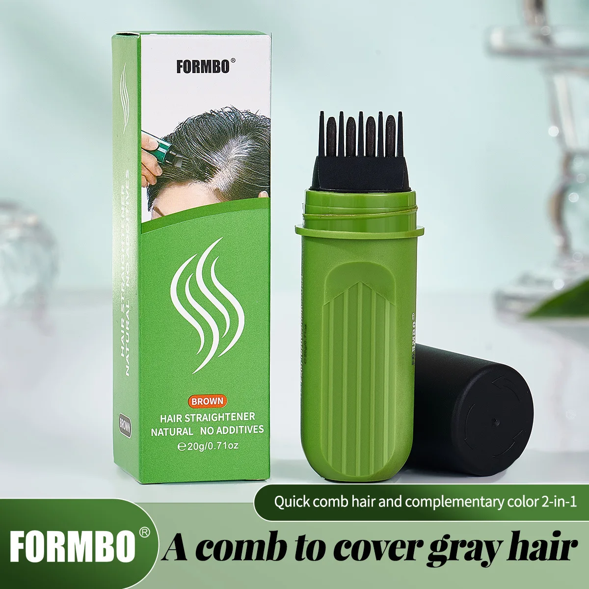 قلم تلوين الشعر، قلم صبغ عصا تلوين الشعر الرمادي الفوري، عصا خافي عيوب الجذر المؤقت #3