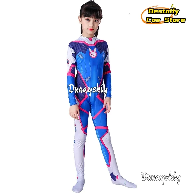 CosplayD.Va تأثيري لعبة overwatch2 زي DVA مثير بذلة قفاز سماعة مسدس طقم إكسسوار S-XL المرأة موحدة أنيمي الطرف