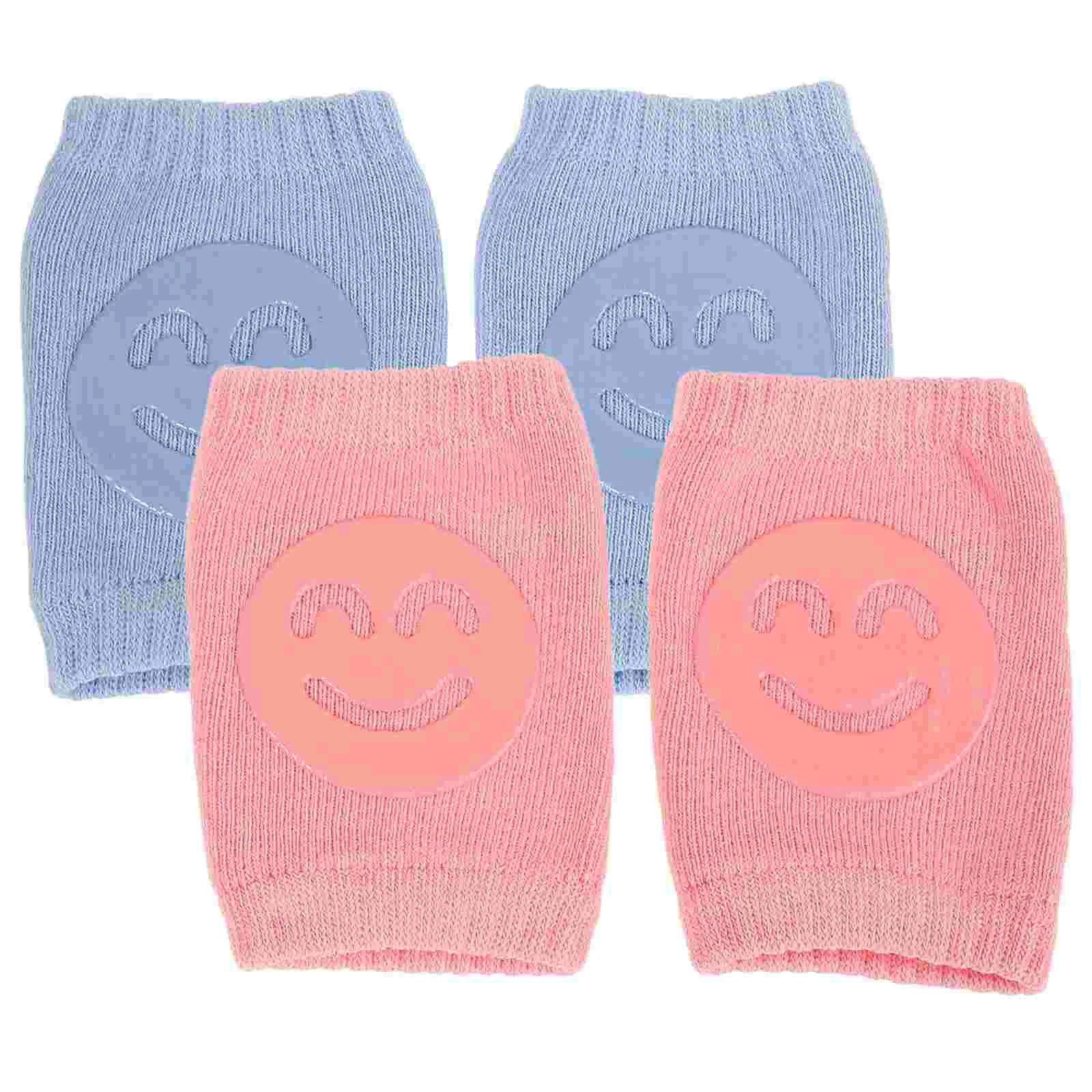 

2 Pairs Baby Knee Pads Leg Warmers for Toddler Girls Crawling Non-slip Pants with Christmas Cotton Kneepad