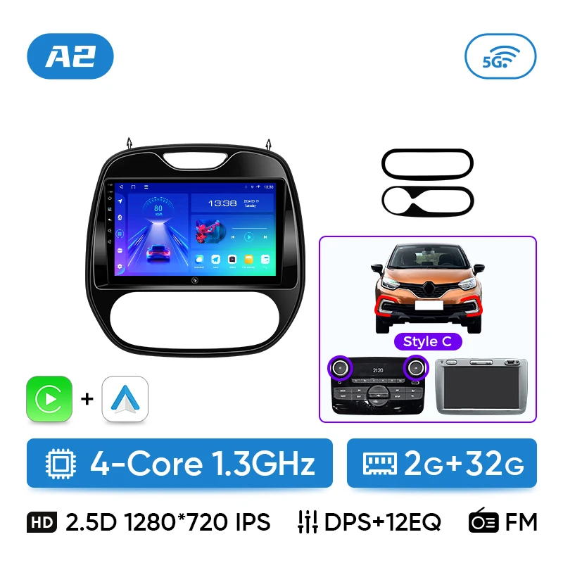 Ainavi Android 13 Autoradio Voor Renault Captur CLIO Samsung QM3 2014-2020 Kaptur Auto Multimedia Draadloze Carplay Android auto