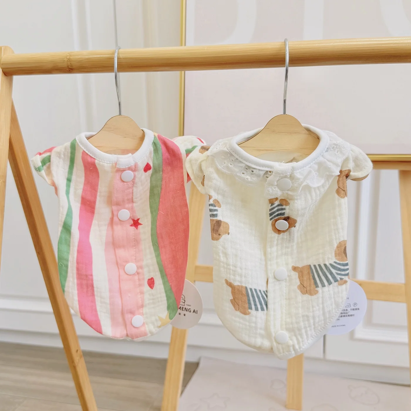 

Summer Thin Cotton Puppy Vests Clothing Fashion Print Cute Vest Hoodies For Small Medium Dogs Poodle Schnauzer Pet Dog Clothes