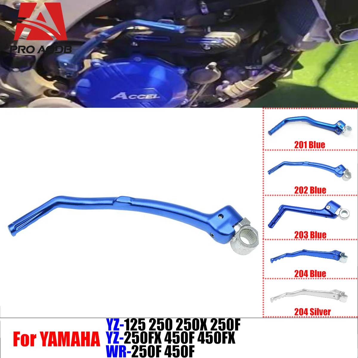 

For Yamaha Motorcycle Forged Kick Start Starter Lever Pedal YZ WR 125 250 250X 250F 250FX 450F 450FX YZF 1986-2023 Dirt bike