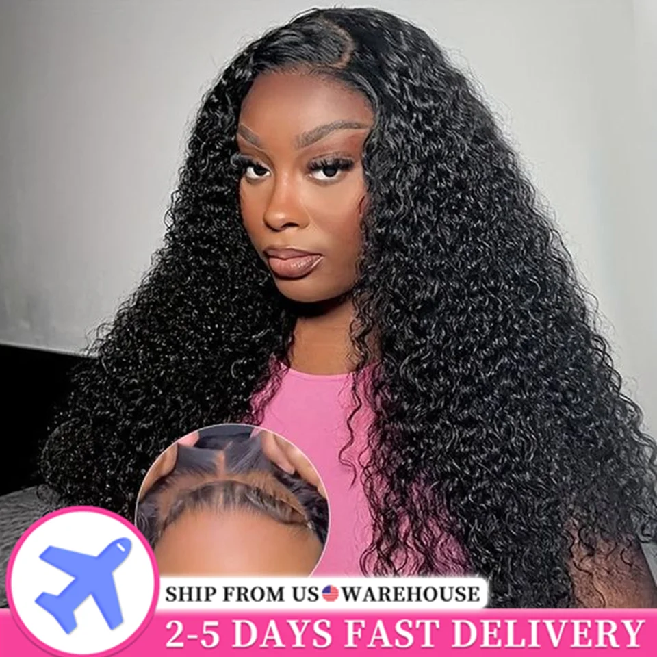 Wear And Go Glueless Wig 5x5 Deep Wave Glueless Wig Ready To Wear Preplucked Curly 200 Density HD Lace Human Hair Wigs For Women