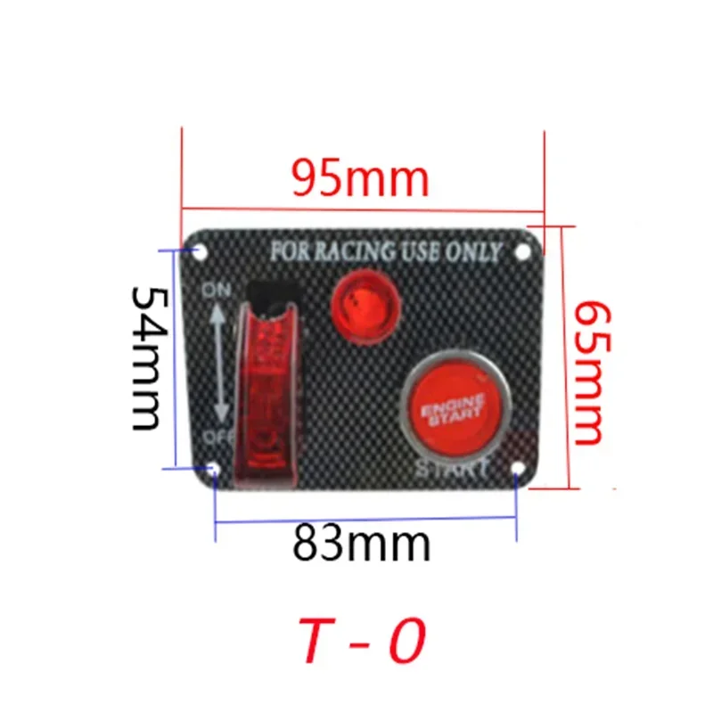 12V LED Ignition Switch Panel Engine Start Push Button LED Toggle Switch Carbon Fiber For Racing Car