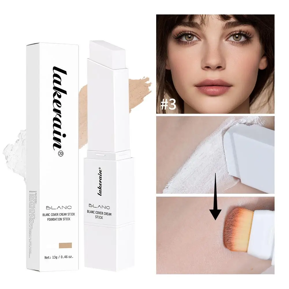 Foundation Stick Color Changing Foundation with Detachable Brush Blanc Cover Cream Stick Changing Hight Coverage Base Makeup