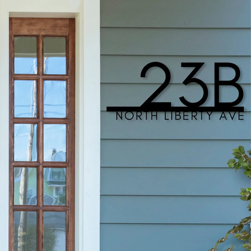 Modern Residential Sign Address Plaque Outdoor Mailbox House Number Door Plates Custom House Street Name Sign Housewarming Gifts