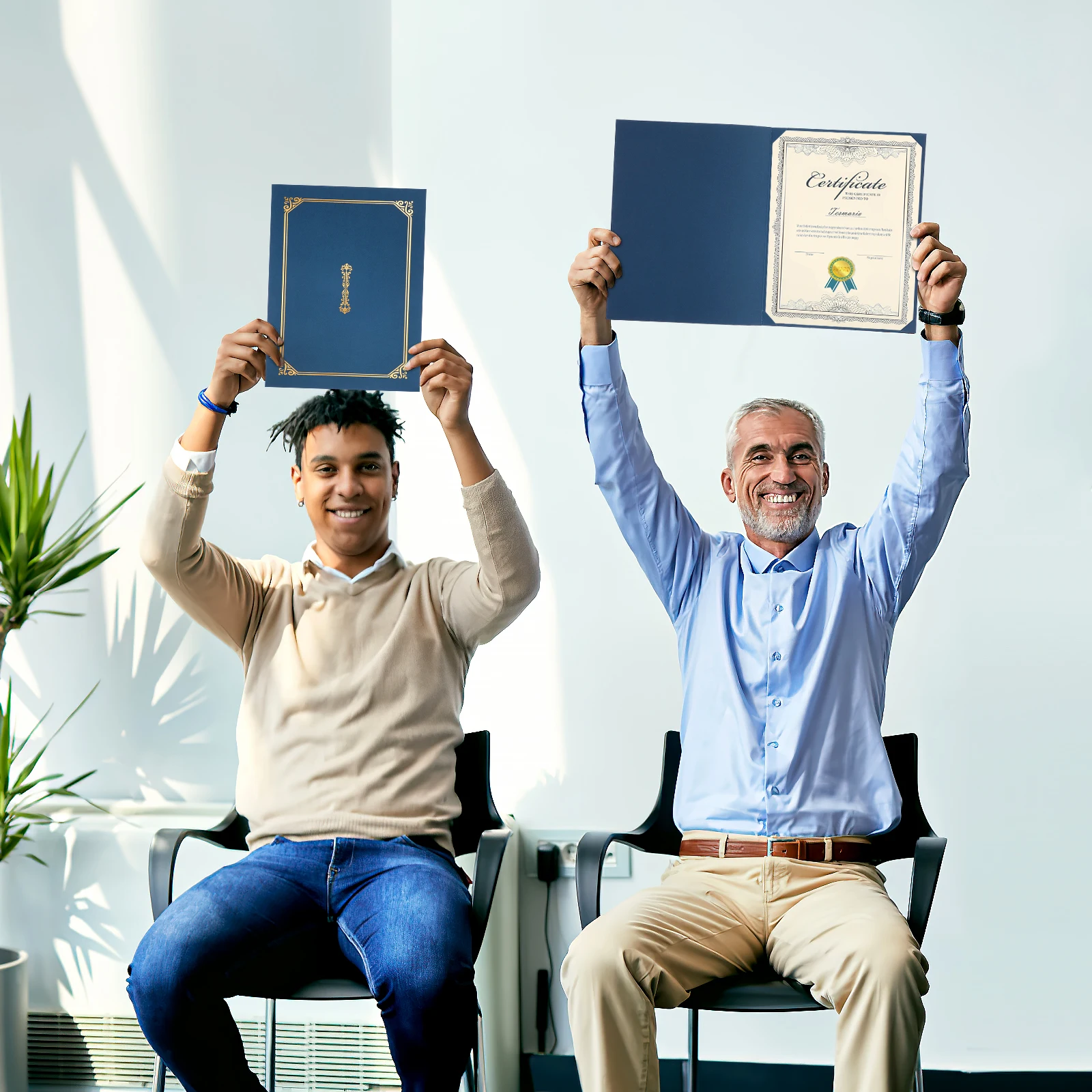 

4 pcs A4 Diploma Covers Certificate Holders Award Document Folders Paper Certificate Holders For Important Documents School