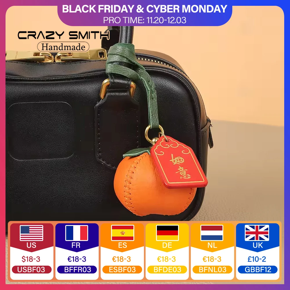 

CRAZYSMITH Ручная работа Натуральная кожаная сумка Подвеска Хурма Брелок Кошелек Подвески Сумка Подвеска для сумок Подарочные сумки Аксессуары Кожаная сумка Подвеска Сумка Ручная работа Ремесло