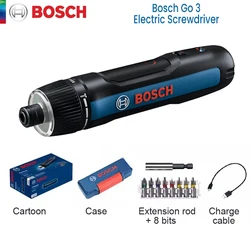 Chave de fenda elétrica sem fio Bosch-GO 3, furadeira manual mini, chave de fenda recarregável, ferramentas elétricas multifunções, uso doméstico, 3.6V, 5Nm