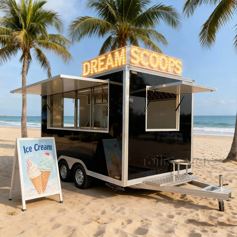 

CE DOT Small Fast Food Trailer Cheap Mobile Kitchen Hot Dog Food Cart Coffee Hamburger Food Truck with Full Kitchen