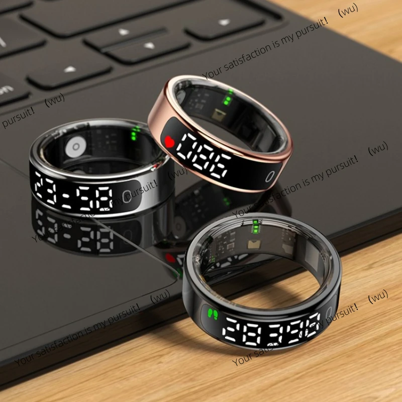 

R13 Smart Ring Men Women with Charging Case,Heart Rate Blood Oxygen,Skin Temperature Monitor,5ATM Waterproof For Android iOS