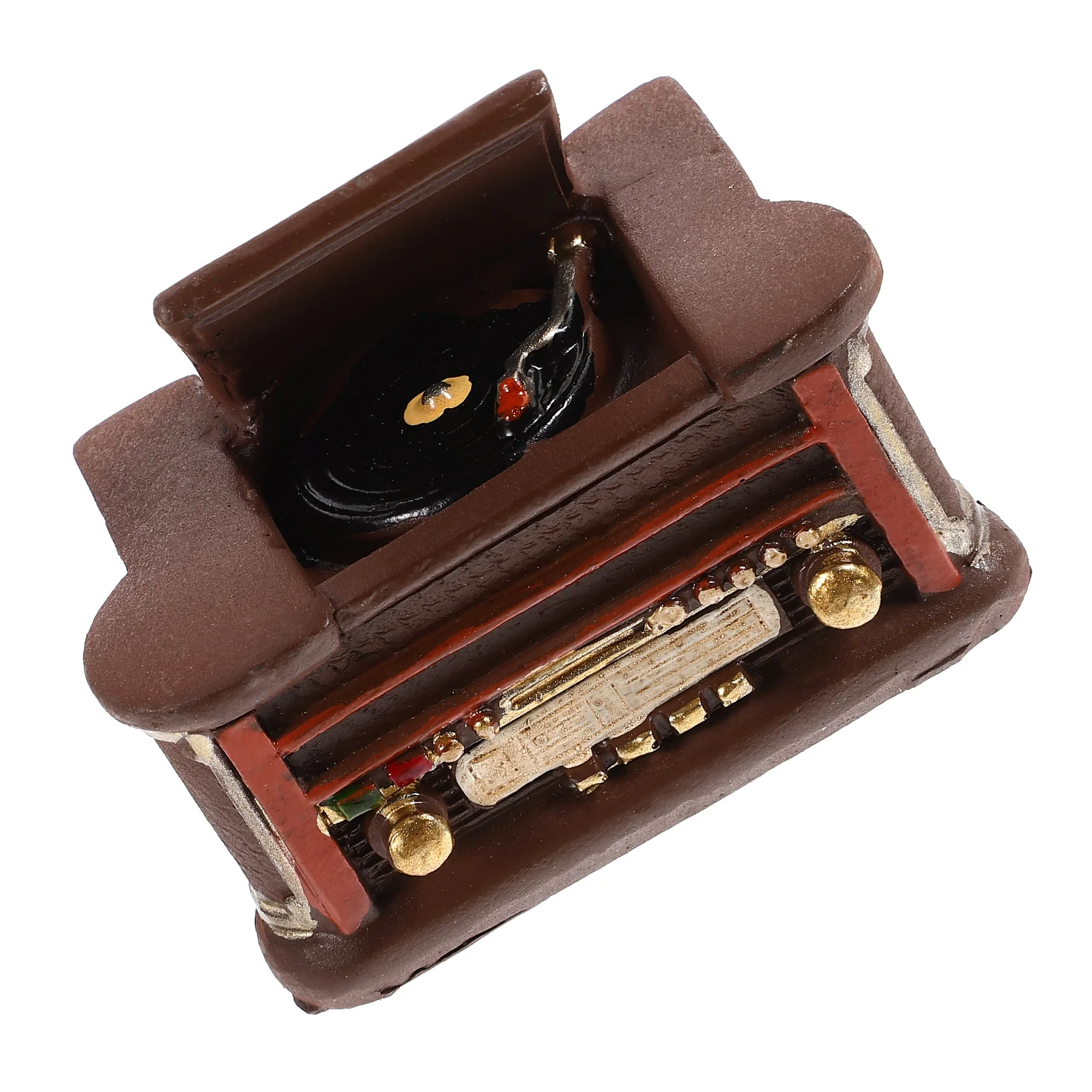 Mini Gramophone Accessories for Miniature Vintage Record Player Props Resin Dollhouse