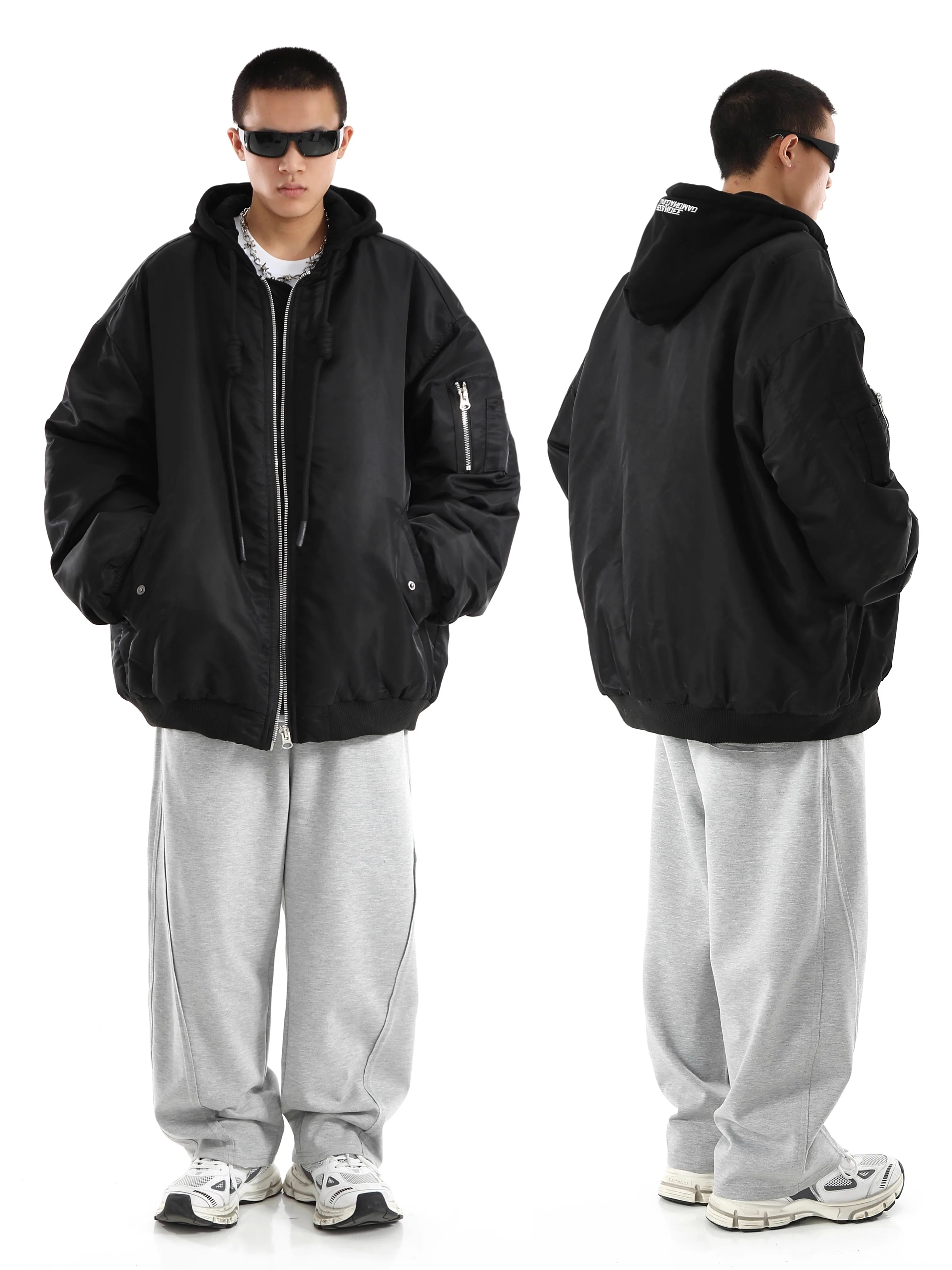 American Oversized Hooded Baseball Jacket Cotton Men's Winter 2025 New Loose and Thick Cotton Coat