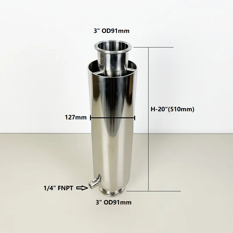 3inch OD91mm Sleeved/Jacketed Tri Clamp Spool/Tubes With FNPT 1/4