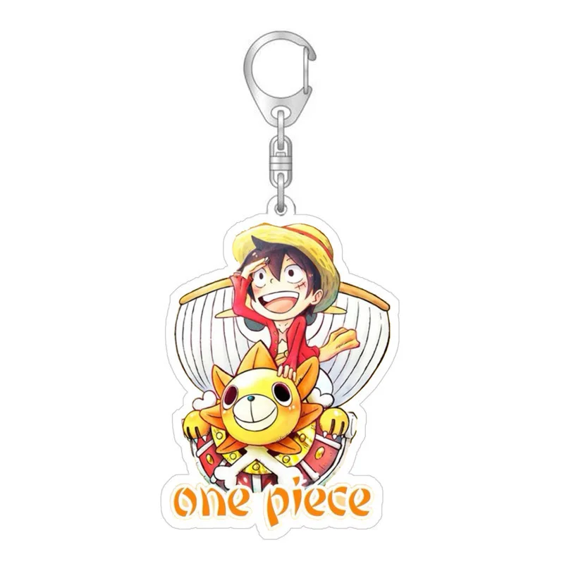 New One Piece Luffy Zoro Creative and Exquisite Acrylic Keychain Anime Peripheral Cartoon Student School Bag Pendant Decoration view 2