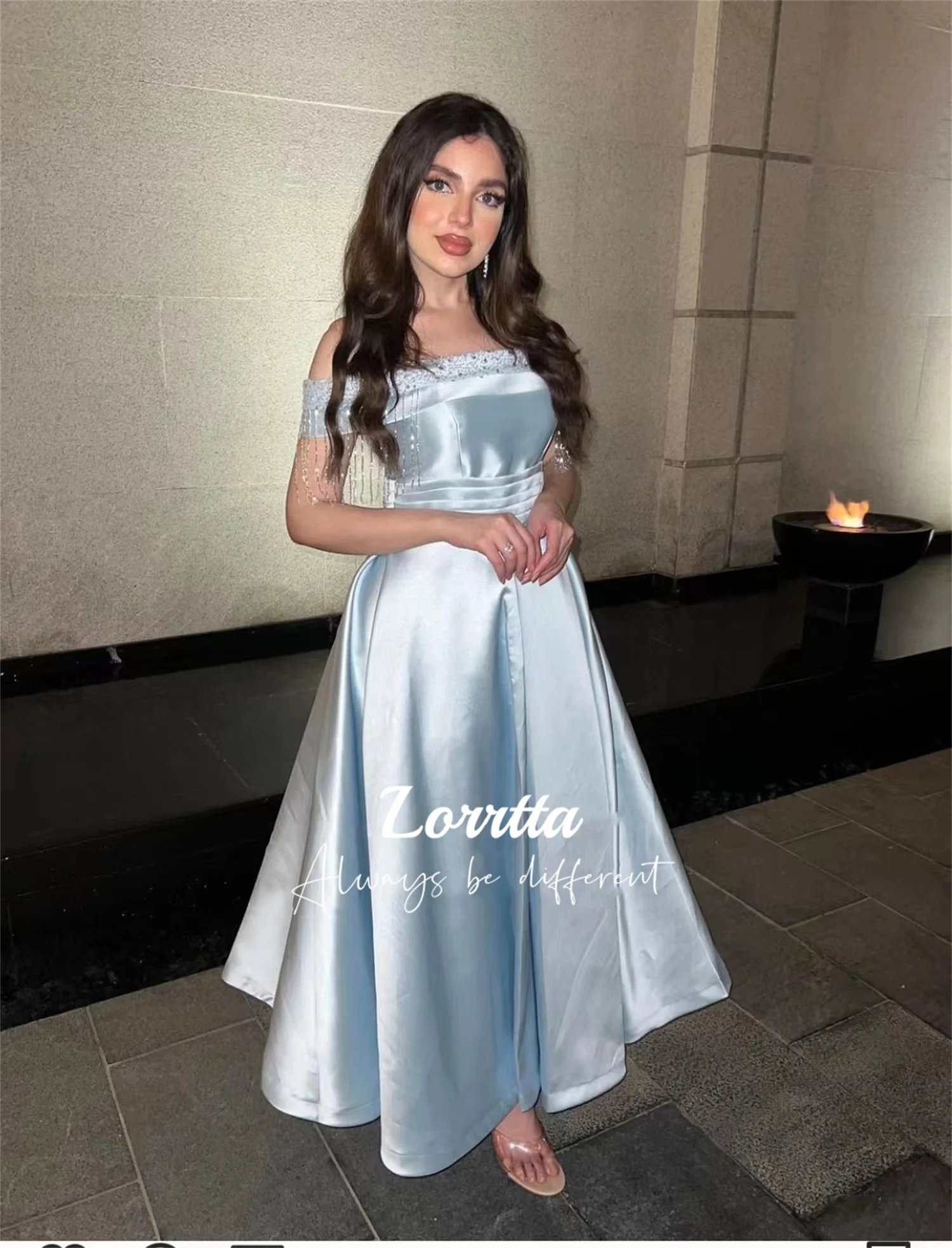 Lorrtta elegant Sleeveless Prom Dresses Off The Shoulder Tassels Evening Dress Fashion Women Wear Wedding Party Gowns Customized