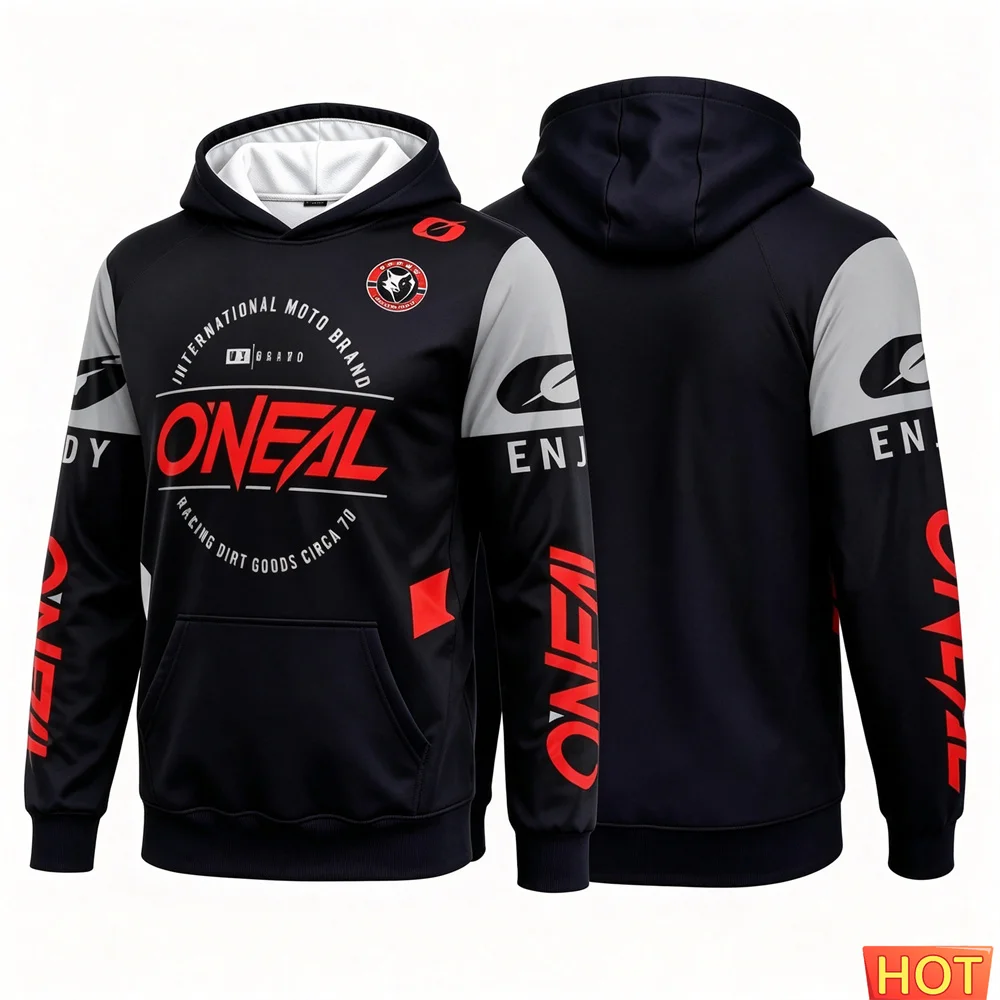 Men's Fashion 3D Snow Off Road Motorcycle Pattern Hoodie Spring and Autumn Outdoor Sports Mountain Off Road enthusiast Pullover
