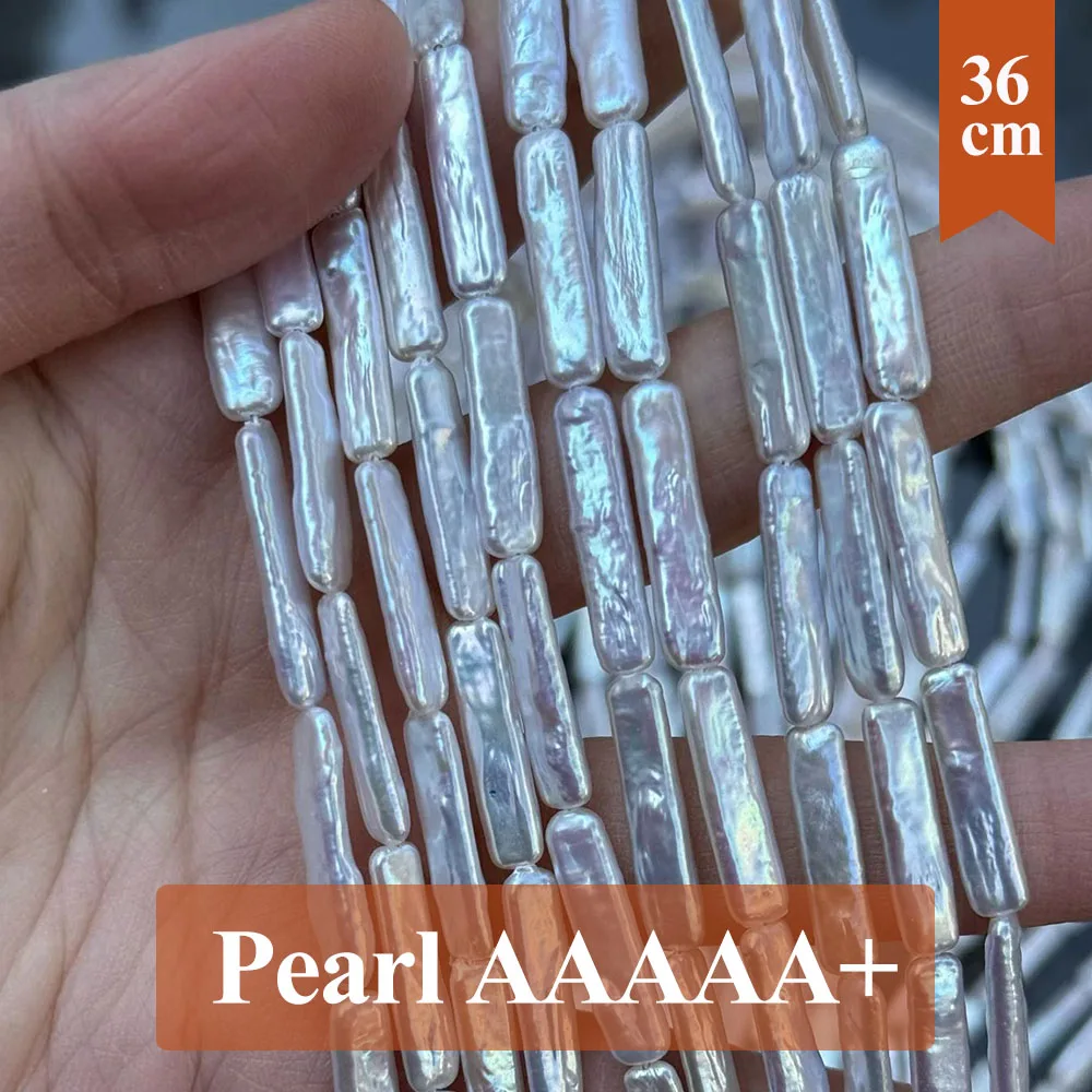 36cm Natural Freshwater Beads Long Strip Pearl Loose Spacer Beaded for Making DIY Jewerly Necklace Bracelet Accessories 5x21mm