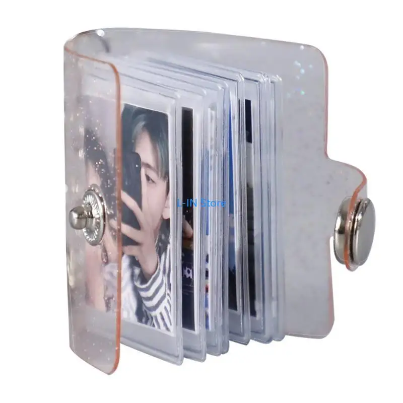 Mini маленький фотоальбом Keyring 16 карманы 1 дюйм Мгновенные картинки