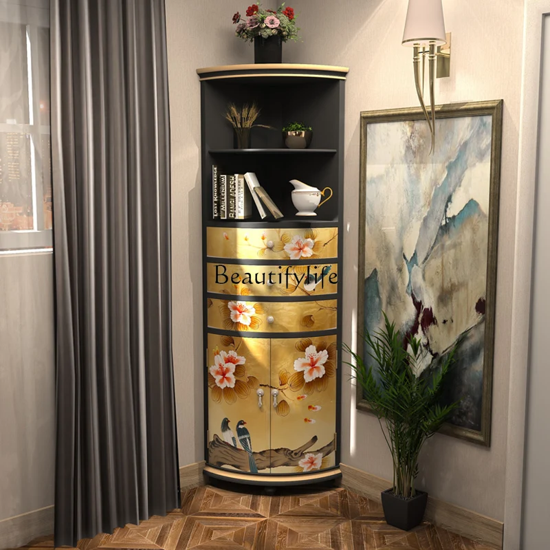 Corner Cabinet Triangular New Chinese Shelf Storage Cabinet