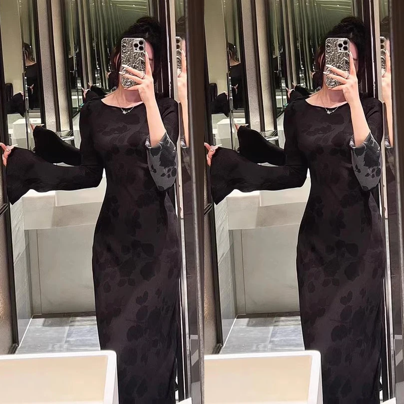 Sexy Lure Some Long Sve Silk Dr Aosphere Fi Tail Women's God Big Trumpet Sve Satin Slim Fit Dr