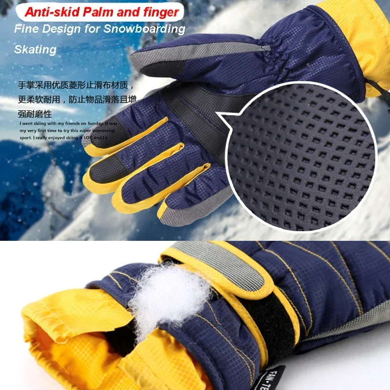 Guantes de esquí de montaña para hombre y mujer, manoplas cálidas e impermeables para Snowboard, nieve fría, S-XL de manos, invierno, 2024