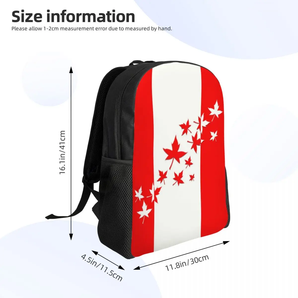 Maple Leaf-mochila de viaje con bandera de Canadá para hombre y mujer, morral escolar para ordenador portátil, mochilas de día para estudiantes universitarios