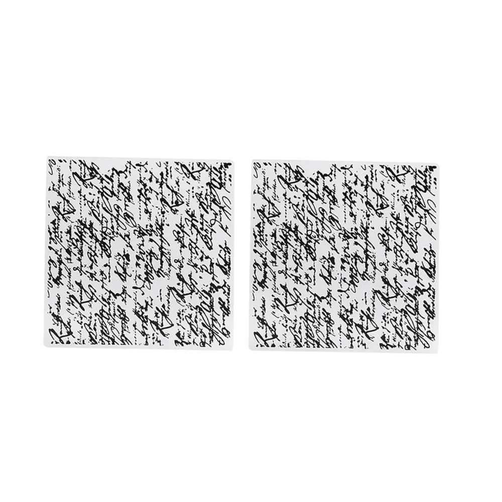 2pcs Polymer Polymer Embossing Mold Reusable Transparent DIY Embossing Plate Thin Flexible Handwriting Embossing Stamp