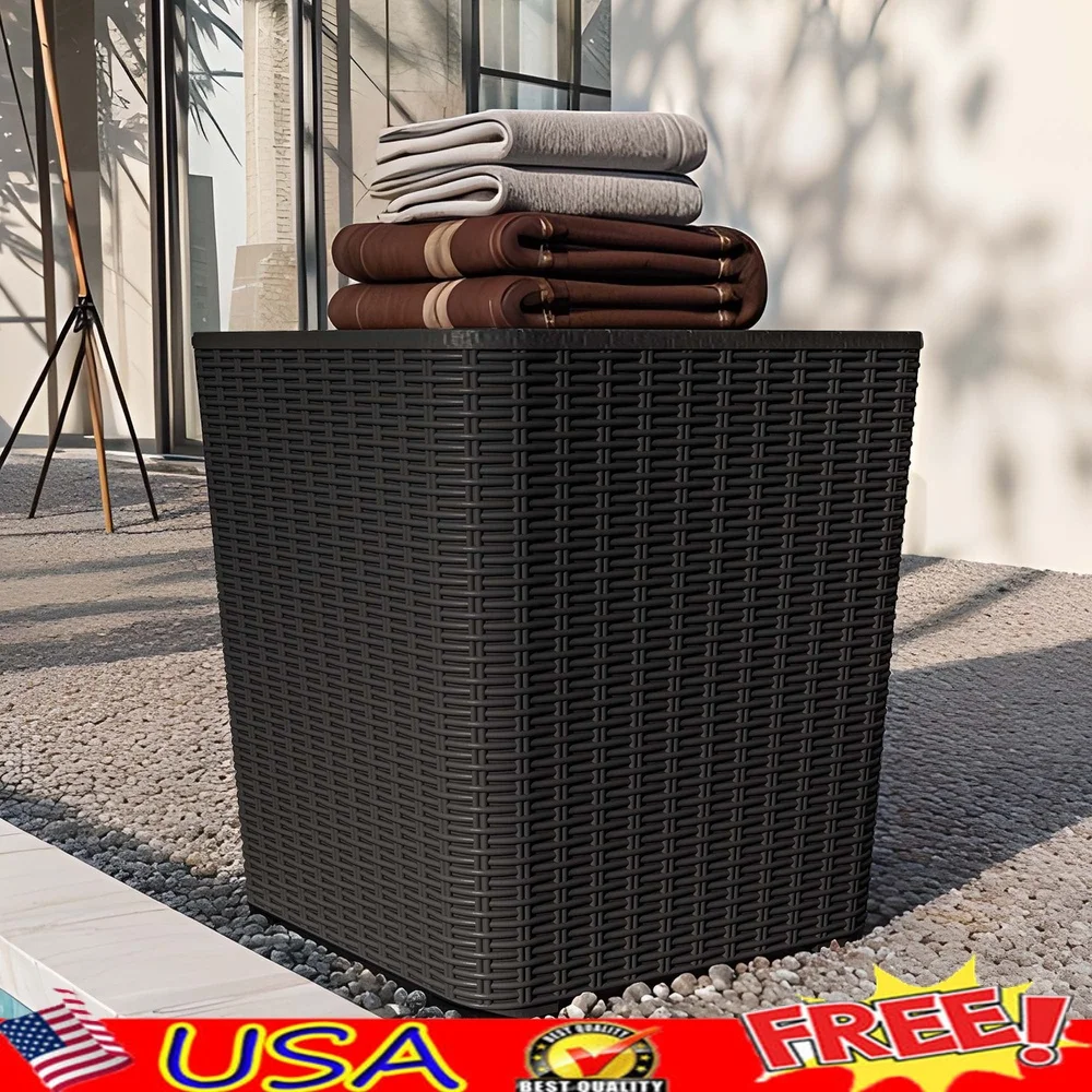 

Outdoor Waterproof Resin Deck Box 11.5 Gallon Storage Coffee Table Easy Assembly Weather Resistant Durable Outdoor Furniture