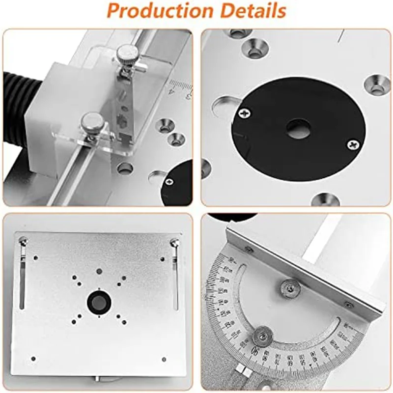 

Aluminum Alloy Router Table Insert Plate Routers For Woodworking With Transparent Dustboard