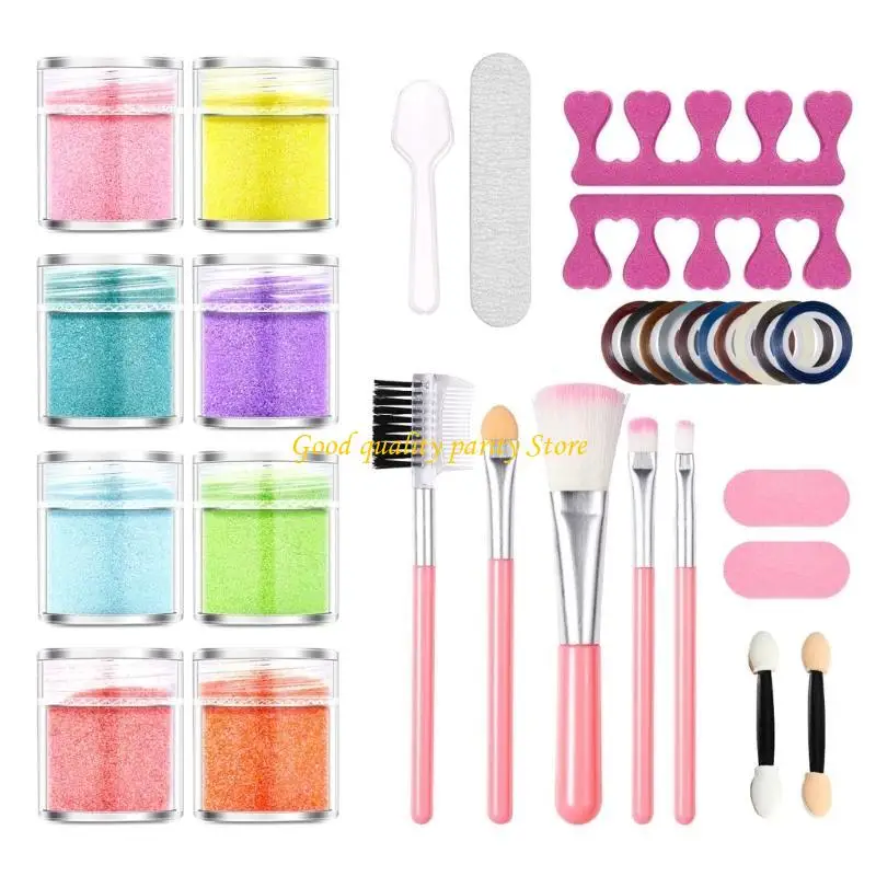 m4ya nails 브러시 세트 손톱 반짝이는 분말 손톱 파일 손톱 아트 키트 아트 반짝이 손톱 여자 여자를위한 예술 장식