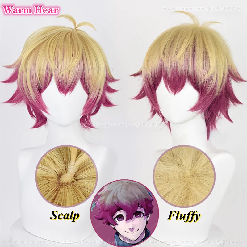 

Alexis Ness Cosplay Wig BLUE LOCK Short 30cm Gold Rose Red Wig Cosplay Anime Cosplay Wig Heat Resistant Synthetic Wigs + Wig Cap