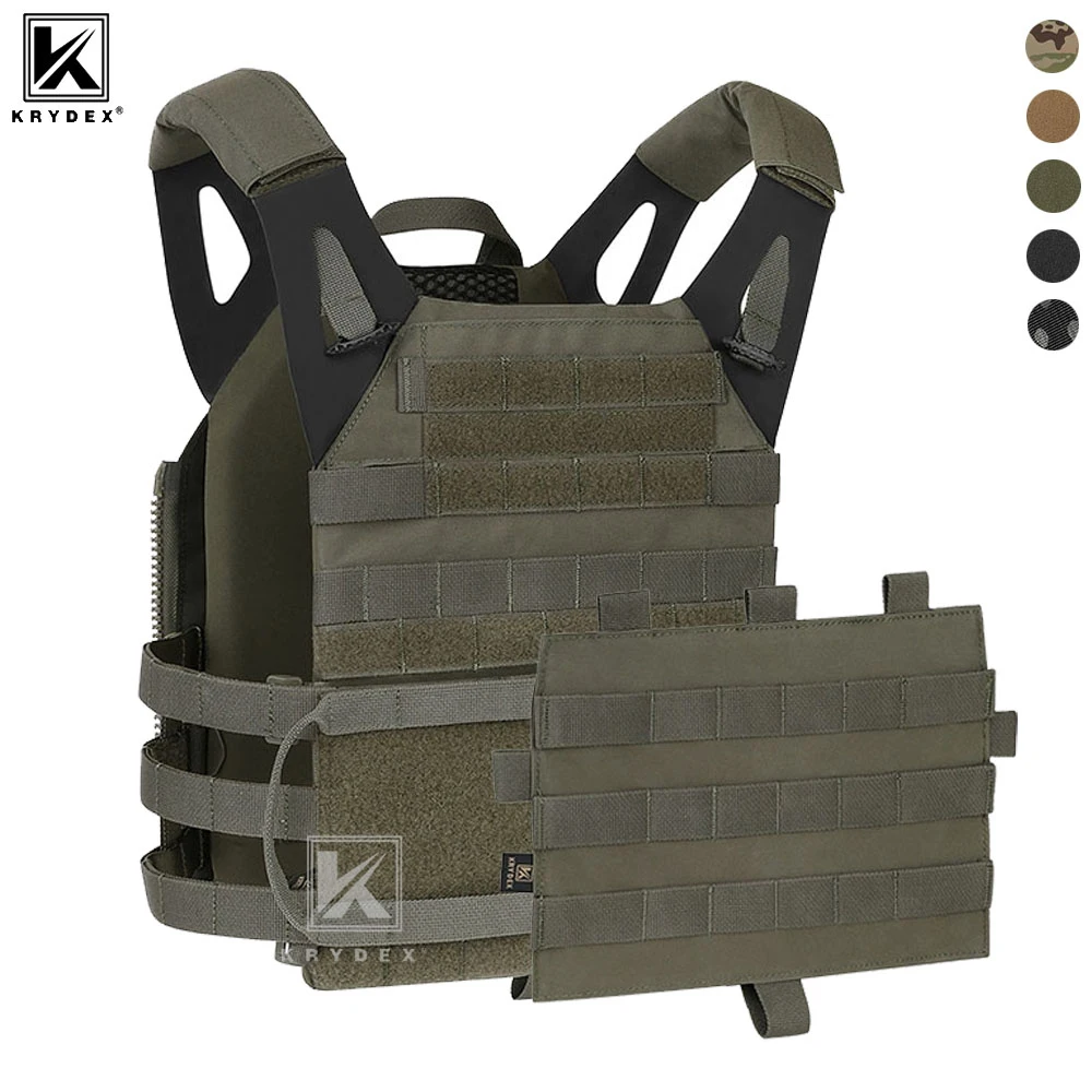 KRYDEX Tactical 500D JPC2.0 Vest Jumpable Body Armor Plate Carrier With Detachable Front Molle Panel For Airsoft Hunting Outdoor