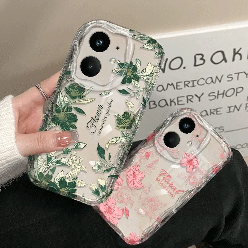 Flexible Transparent TPU Case For Realme 14 14T 5G Shockproof Flowers Pattern Protective Back Cover Fundas - view 5