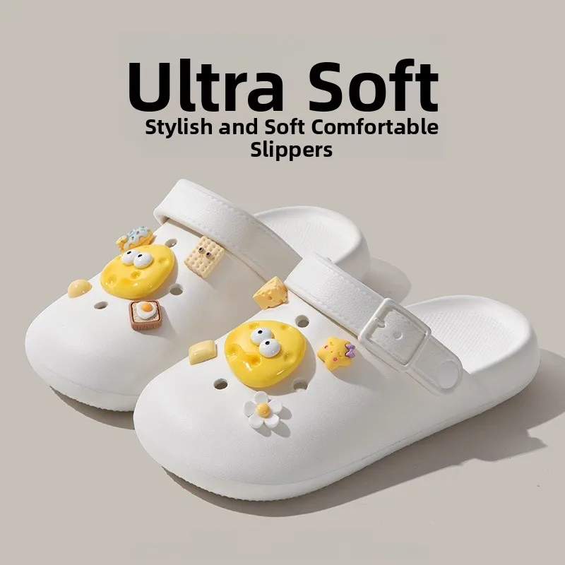 

Women's Summer Bathroom Anti-slip Thick Bottom Headed EVA Slippers Beach Sandals Breathable Cartoon Design Pregnant Women Sli...