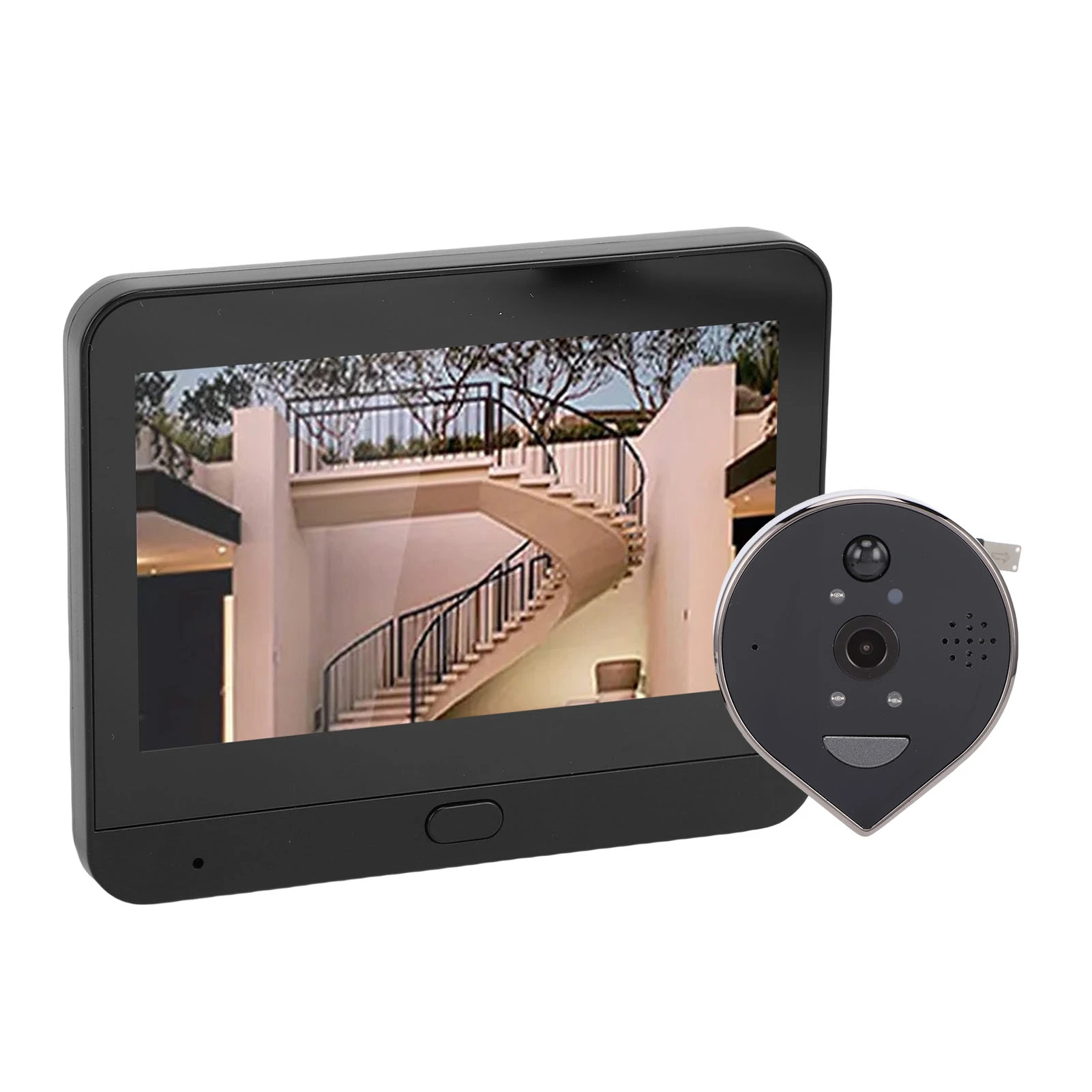 

Камера-глазок для двери с поддержкой 3 МП 1080P, умный видеодомофон, угол обзора 160 градусов, для квартиры, 4,3-дюймовый визуальный дисплей, PIR-датчик движения