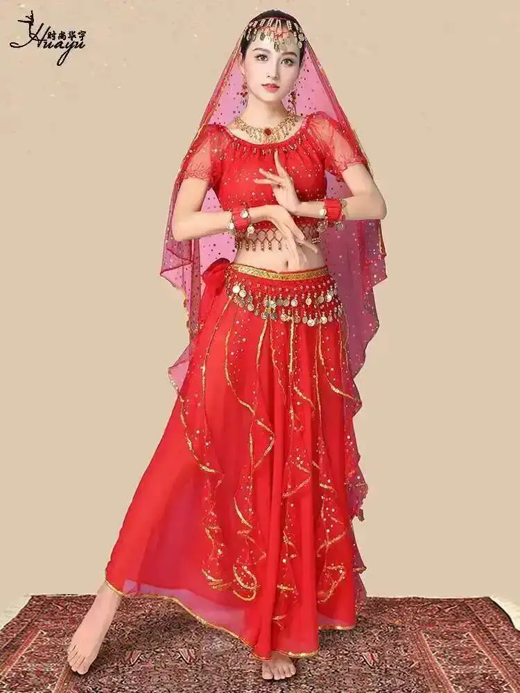 

Индийский танцевальный костюм, новый экзотический костюм для танца живота Синьцзян, народный танец, сценический костюм