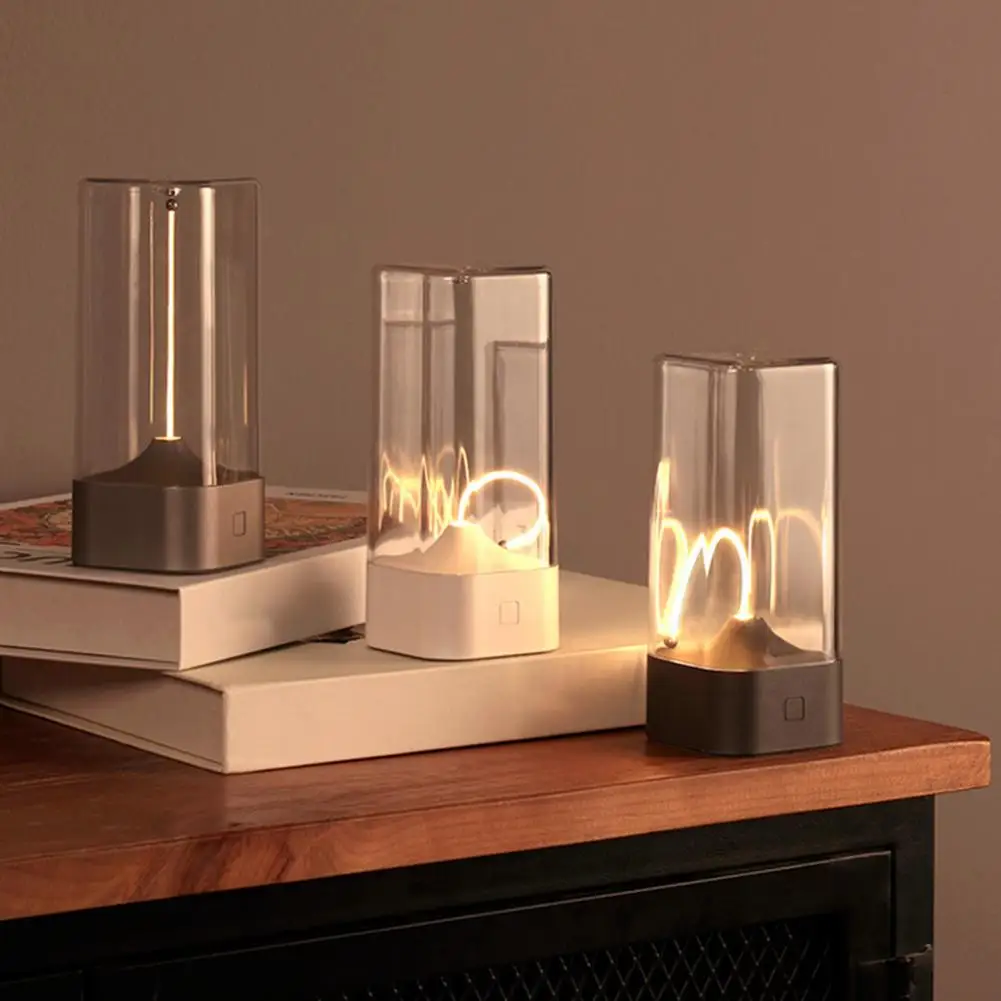 Wiederaufladbares Nachtlicht, wiederaufladbare kabellose Schreibtischlampe mit dimmbarem, weichem Glanz, flimmerfreier Augenschutz, modern für die Nacht