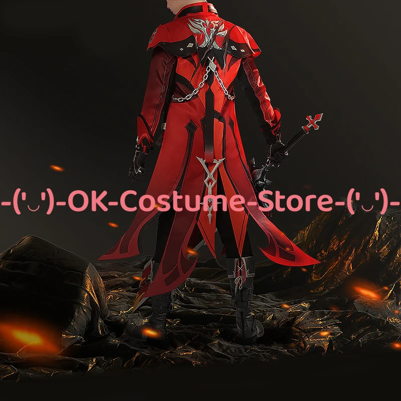 [حجم مخصص] أزياء Genshin Impact Diluc Ragnvindr Darknight التأثيرية لشخصية اللعبة بدلة موحدة لحفلات الكرنفال