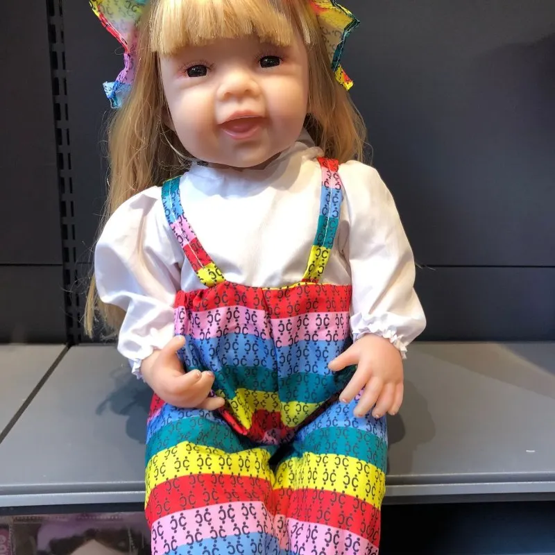 Lalka Reborn 55 cm, 3D, wysoka jakość kolorów, zmywalna, całe ciało z miękkiej gumy, biomimetyczna, realistyczna lalka niemowlę, lalka reborn.