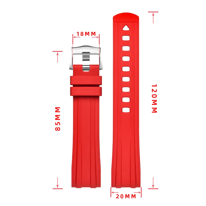 20 مللي متر حزام ساعة اليد سيليكون المطاط حزام منحني مناسبة لأوميغا ساماستر غواص-300 متر دبوس المشبك الرياضة حزام الساعات أساور الرجال #6