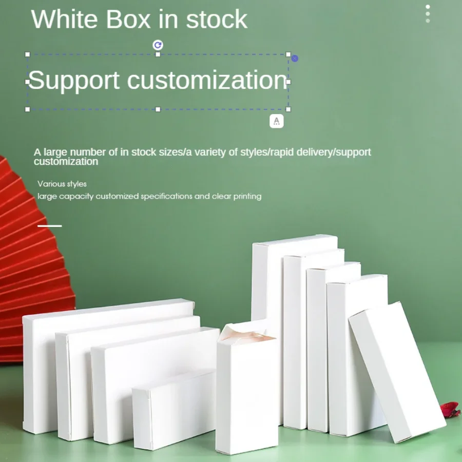 50PCS Spot White Blank Flat Box Carton Folding Universal Cardboard Gift Box Square In Store