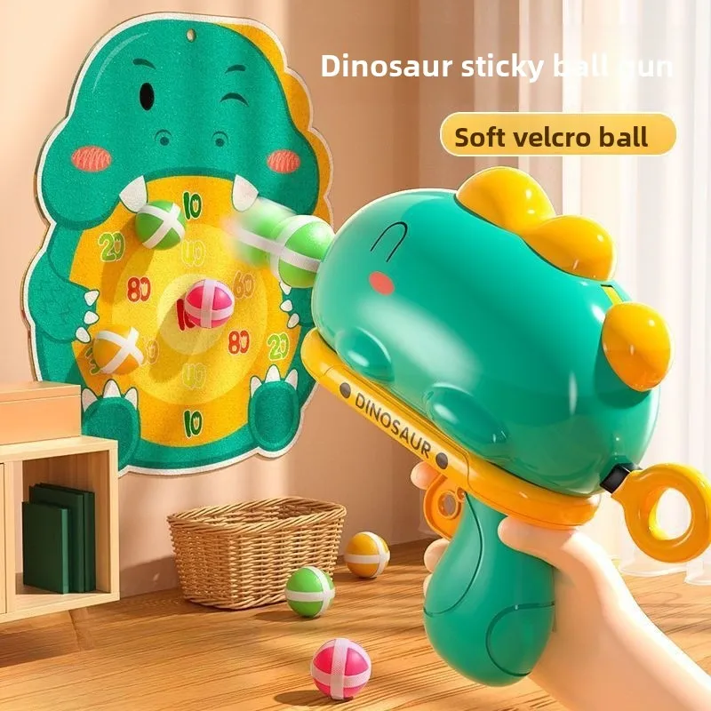 Dinosaurus kleverig balpistool Nieuw speelgoed voor kinderen Ouder-kind interactieve puzzel Decompressie Ouder speelgoed Zachte klittenbandbal