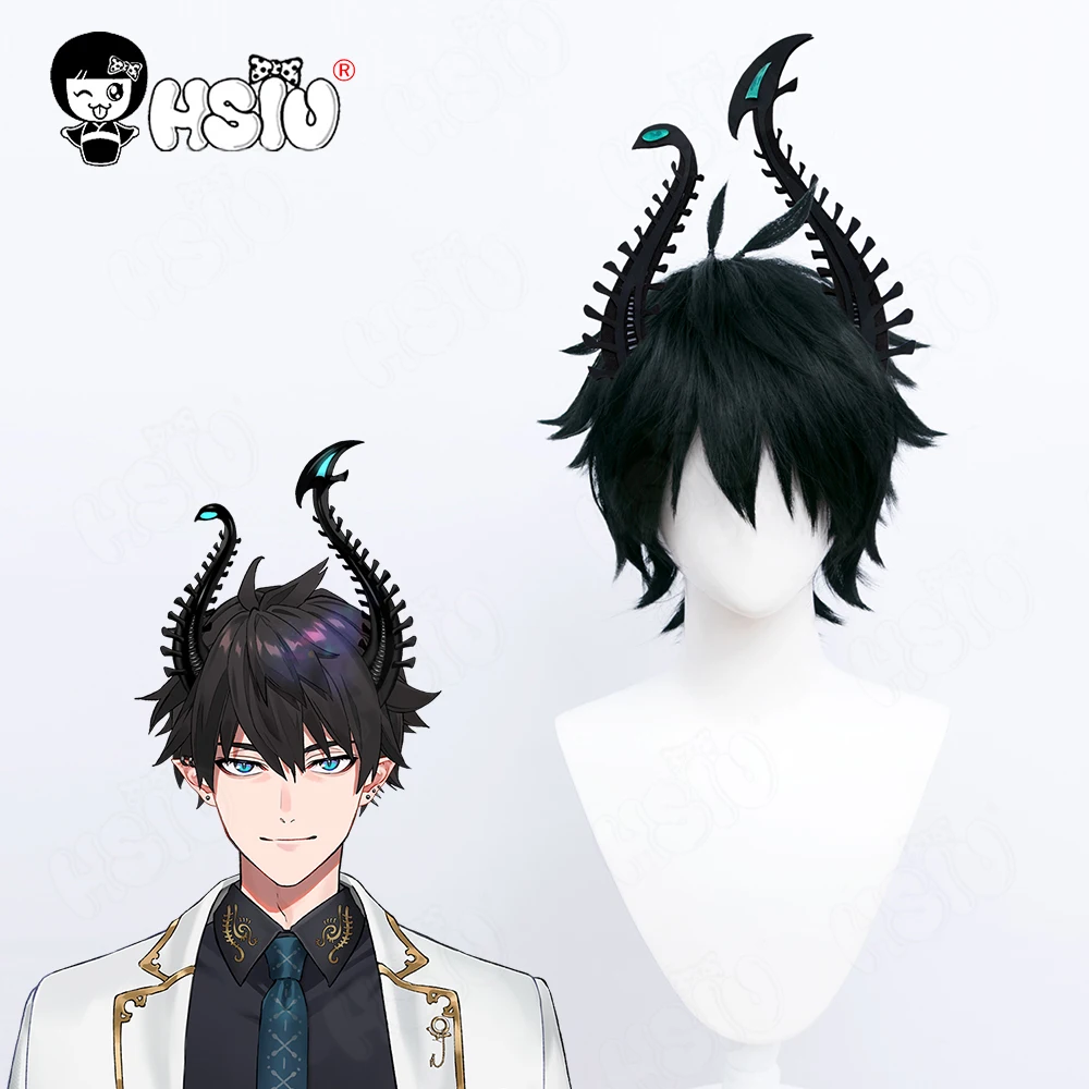 

Ren Zotto Cosplay Wig Fiber synthetic wig VTuber ILUNA Cosplay「HSIU 」Black Short hair Black hair accessories+Wig Cap