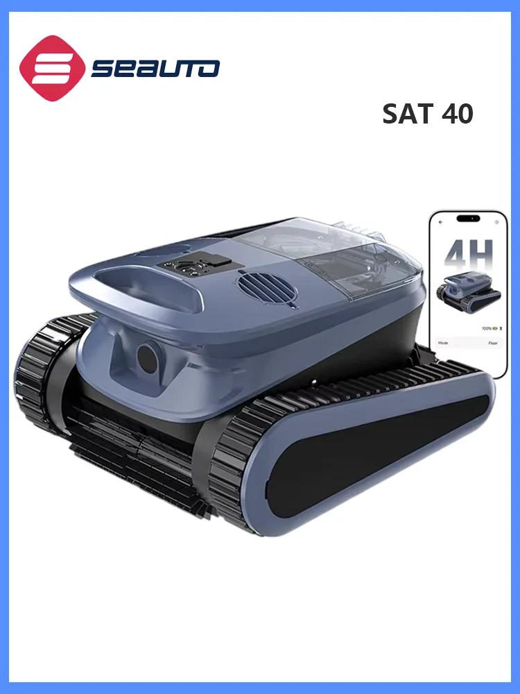 Seauto SAT 40 Draadloze Robotische Zwembadreiniger, Waterlijnreiniging, AI Sonar Navigatie, 240 Min. Batterijduur, 4 Reinigingsmodi, tot 3.200 m² - afbeelding 2