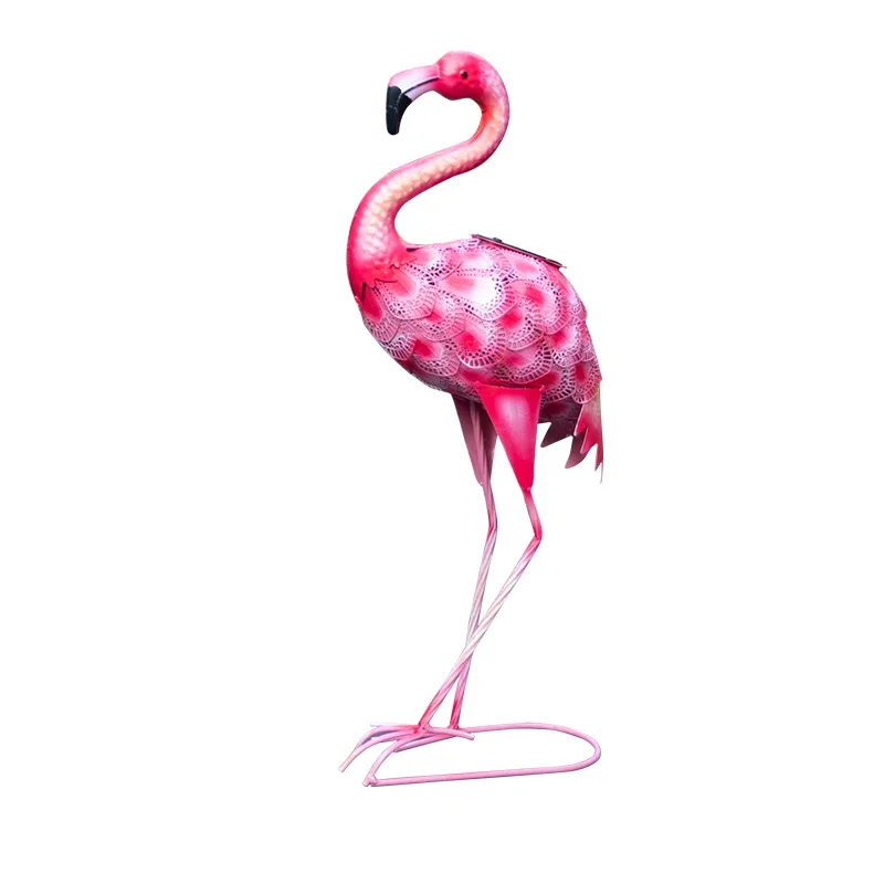 Solar Energy Outdoor Decorations For Garden Yard Flamingo Iron Art Ornaments Country House Gardening Lamp Landscape Terrace Deco