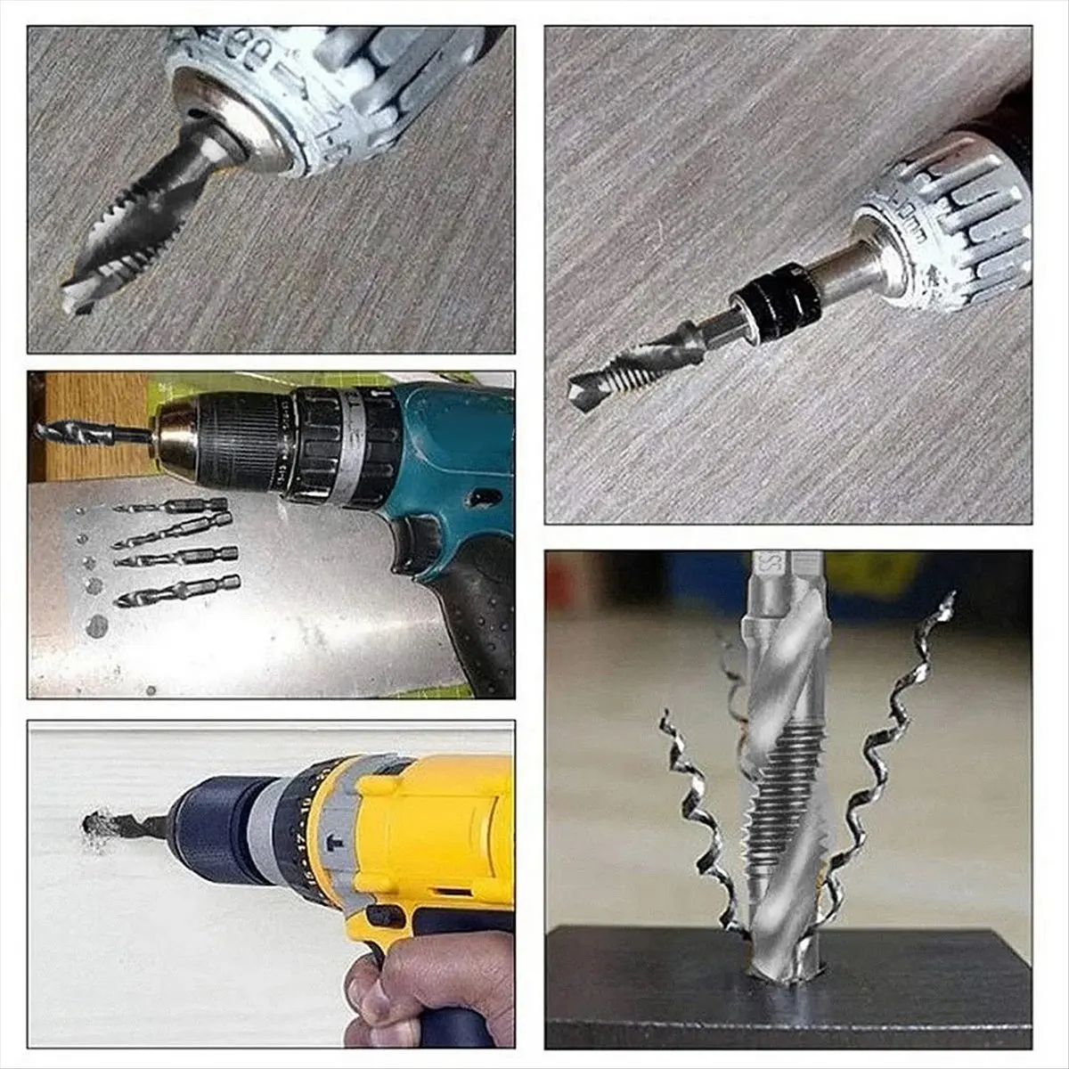 KSOL M4X0.7mm High-Speed Steel 4341 Titanium Plated Composite Tap Drill and Tap Integrated Machine Tap Open and Chamfer Tool