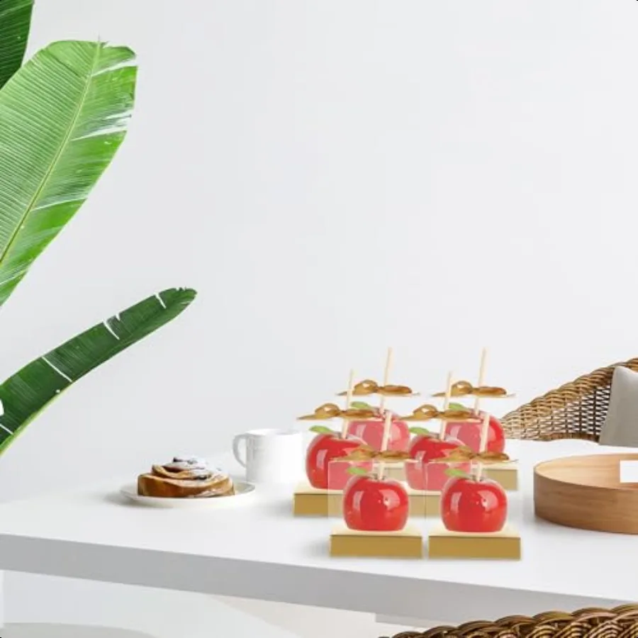 75PCS Kotak Permen Apel dengan Lubang 4x4x4 Inci Kotak Apel Karamel Transparan Kotak Hadiah PET Transparan untuk Pernikahan, Baby Shower, Ulang Tahun