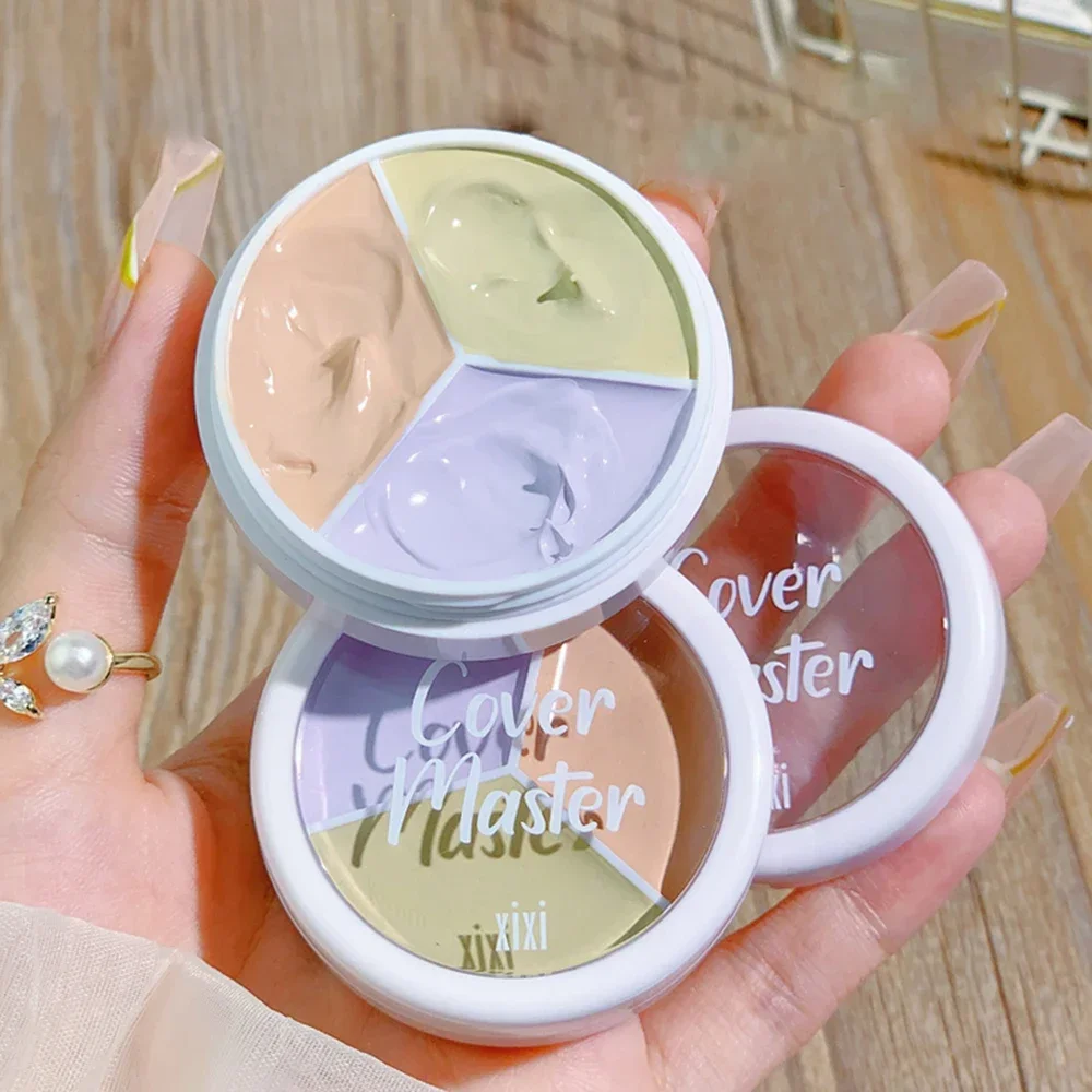 Lightweight Long-lasting Three-color Concealer Cream Cover Facial Spots Acne Dark Circles Contour Foundation